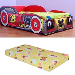 Pat masina Mickey cu saltea si lumini