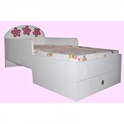 Pat fetita flower cu sertar