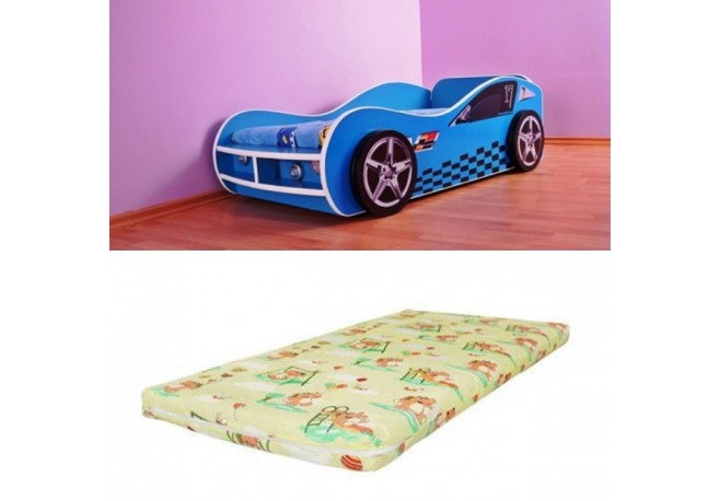 Pat masina blue gt cu lumini si roti 3d