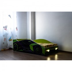 Pat masina Hulk cu lumini ,saltea inclusa