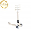 Trotineta Globber JUNIOR PLIABILA ECOLOGICA ghidon ajustabil pe 3 nivele roti cu lumini LED rulmenti ABEC 9 culoare crem
