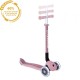 Trotineta Globber PRIMO ECOLOGICA pliabila cu roti LED ghidon ajustabil pe 3 nivele rulmenti ABEC 9 culoare roz pal