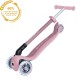 Trotineta Globber PRIMO ECOLOGICA pliabila cu roti LED ghidon ajustabil pe 3 nivele rulmenti ABEC 9 culoare roz pal
