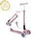 Trotineta Globber PRIMO ECOLOGICA pliabila cu roti LED ghidon ajustabil pe 3 nivele rulmenti ABEC 9 culoare roz pal
