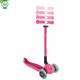 Trotineta Globber GO UP ACTIVE 3 in 1 cu maner de impins scaun si ghidon ajustabile roti cu lumini LED culoare roz