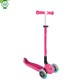 Trotineta Globber GO UP ACTIVE 3 in 1 cu maner de impins scaun si ghidon ajustabile roti cu lumini LED culoare roz