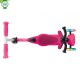 Trotineta Globber GO UP ACTIVE 3 in 1 cu maner de impins scaun si ghidon ajustabile roti cu lumini LED culoare roz