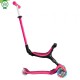 Trotineta Globber GO UP ACTIVE 3 in 1 cu maner de impins scaun si ghidon ajustabile roti cu lumini LED culoare roz
