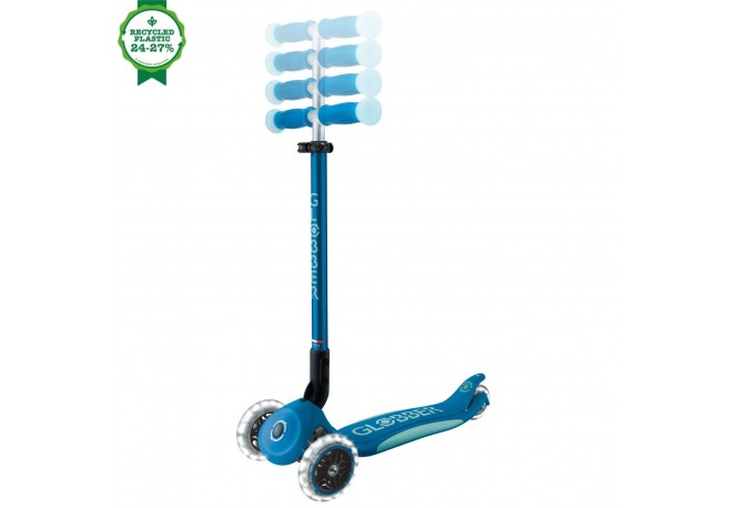 Trotineta Globber ELITE GLOW ghidon ajustabil 4 nivele pliabila rulmenti ABEC 9 culoare albastru