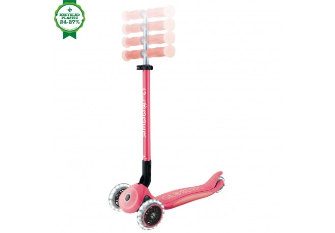 Trotineta Globber ELITE GLOW ghidon ajustabil 4 nivele pliabila rulmenti ABEC 9 culoare roz