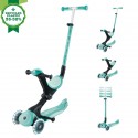 Trotineta Globber GO UP DELUXE ECOLOGIC 3 in 1 ghidon si scaun ajustabile pe inaltime roti cu lumini culoare verde