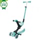 Trotineta Globber GO UP DELUXE ECOLOGIC 3 in 1 ghidon si scaun ajustabile pe inaltime roti cu lumini culoare verde