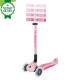 Trotineta Globber GO UP DELUXE ECOLOGIC 3 in 1 ghidon si scaun ajustabile pe inaltime roti cu lumini culoare roz pal