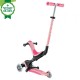 Trotineta Globber GO UP DELUXE ECOLOGIC 3 in 1 ghidon si scaun ajustabile pe inaltime roti cu lumini culoare roz pal