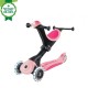 Trotineta Globber GO UP DELUXE ECOLOGIC 3 in 1 ghidon si scaun ajustabile pe inaltime roti cu lumini culoare roz pal