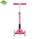 Trotineta Globber JUNIOR PLIABILA CU LUMINI ghidon ajustabil 3 nivele greutate maxima 50 kg rulmenti ABEC 5 culoare roz