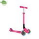 Trotineta Globber JUNIOR PLIABILA CU LUMINI ghidon ajustabil 3 nivele greutate maxima 50 kg rulmenti ABEC 5 culoare roz