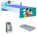 Pat copii Mickey cu saltea si etajera cadou