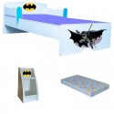 Pat copii Batman ,saltea si si etajera cadou