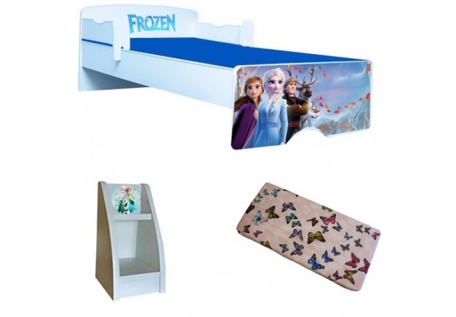 Pat copii Frozen ,saltea si si etajera cadou