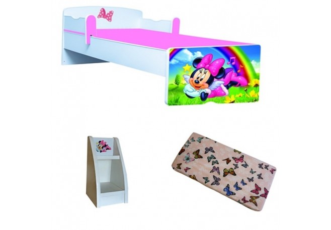 Pat copii Minnie ,saltea si si etajera cadou