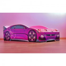 Pat masina Pink Princess cu lumini