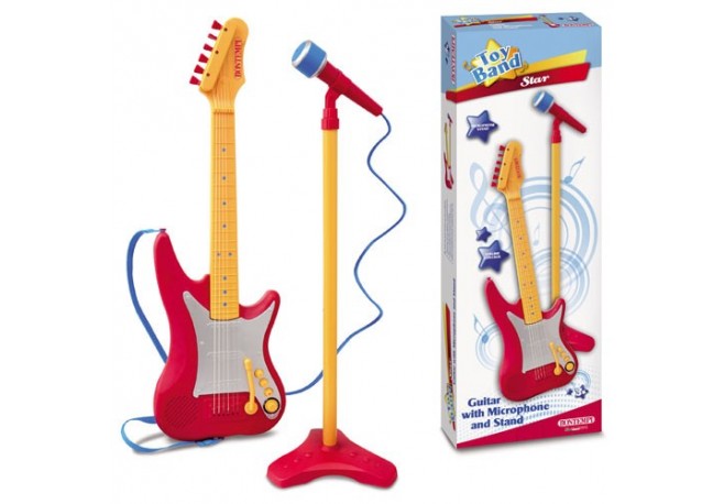 Chitara electrica cu suport pentru microfon Bontempi