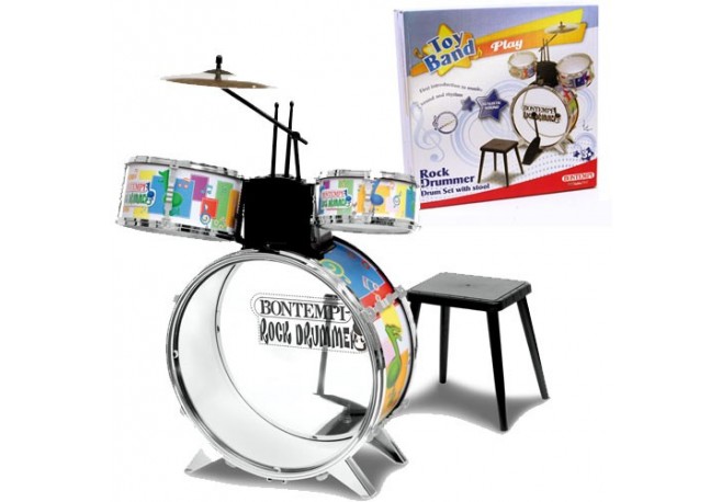 Set tobe Rock Drummer cu scaun Bontempi