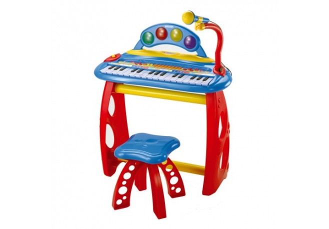 Orga electronica cu microfon scaunel si suport Bontempi