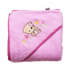 Prosop de baie pentru bebelus si mama pink Clevamama