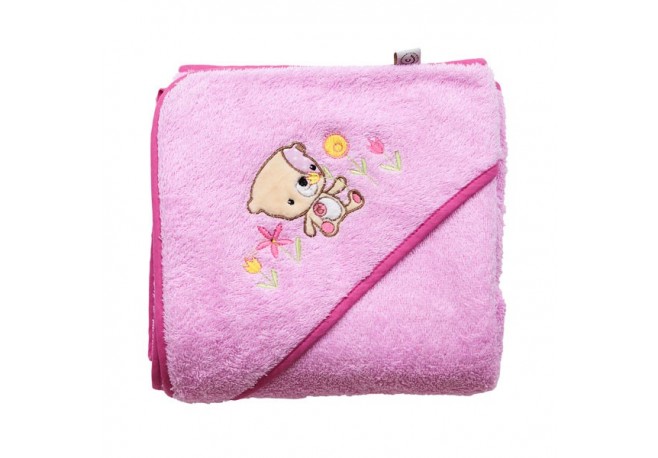 Prosop de baie pentru bebelus si mama pink Clevamama