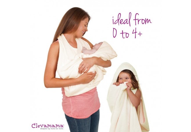 Prosop de baie pentru bebelus si mama cream 2924 Clevamama