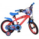Bicicleta E&L Spiderman 14 inch frana de mana pe roata fata scaun si ghidon reglabil spite metalice roti gonflabile stopuri refl
