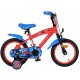Bicicleta E&L Spiderman 14 inch frana de mana pe roata fata scaun si ghidon reglabil spite metalice roti gonflabile stopuri refl
