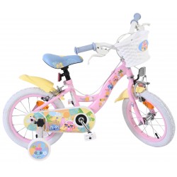 Bicicleta E&L Disney Stitch Girls 14 inch frana de mana pe ambele roti scaun si ghidon reglabil spite metalice roti gonflabile s
