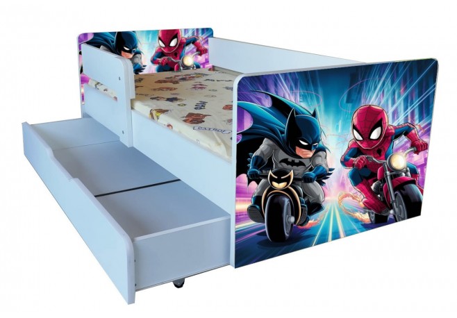 Pat Spider&Batman cu sertar 2-9 ani ,saltea cadou