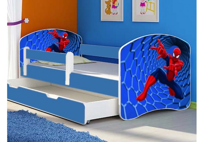 Pat tineret Spiderman roz cu sertar si saltea cadou