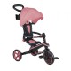 Tricicleta Globber EXPLORER PLIABLA 4 in 1 functie free wheel scaun ajustabil roti EVA centura siguranta in 5 puncte culoare roz