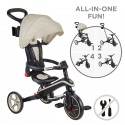 Tricicleta Globber EXPLORER PLIABLA 4 in 1 functie free wheel scaun ajustabil roti EVA centura siguranta in 5 puncte culoare bej