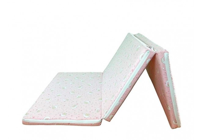 Saltea Pliabila Spuma Poliuretanica 120x60x4.5 cm - Cat on Moon Roz