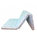 Saltea Pliabila Spuma Poliuretanica 120x60x5 cm - Light Blue with Dots