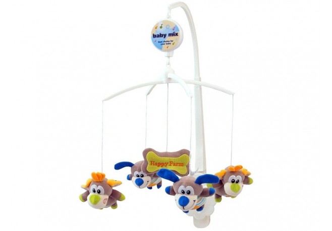 Carusel muzical patut bebe Baby Mix TK 368M Happy Farm