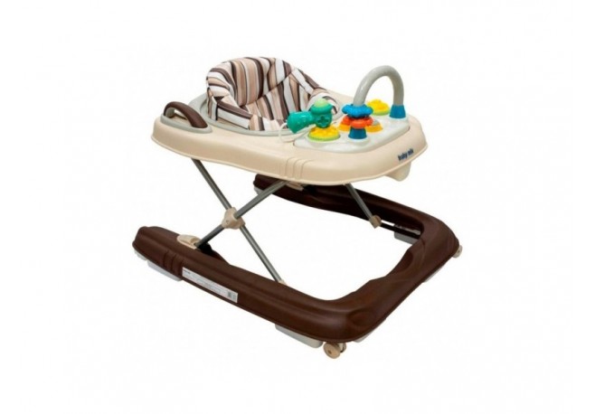 Premergator copii 2 in 1 cu roti din silicon Baby Mix BG-0416 Latte