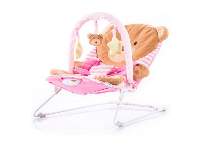 Scaunel balansoar muzical Chipolino Friends pink bear