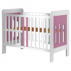 Patut copii din lemn Hubners Sophie 120x60 cm alb-roz