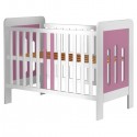 Patut copii din lemn Hubners Sophie 120x60 cm alb-roz