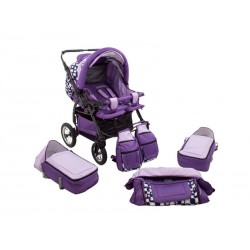 Carucior Pentru Gemeni MyKids Duet Mov Inchis-Mov Deschis