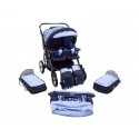 Carucior Pentru Gemeni MyKids Duet Albastru-Negru1