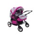 Carucior Pentru Gemeni MyKids Duet Roz-Gri 2