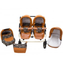 Carucior Pentru Gemeni MyKids Solar DUO Portocaliu Color